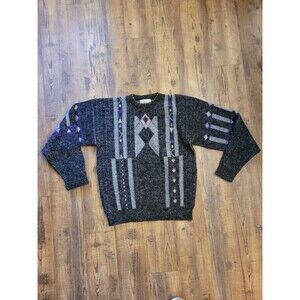 Vintage JJ Cochran Sweater Men M USA Made Crew Neck Cosby Pull Over Cotton